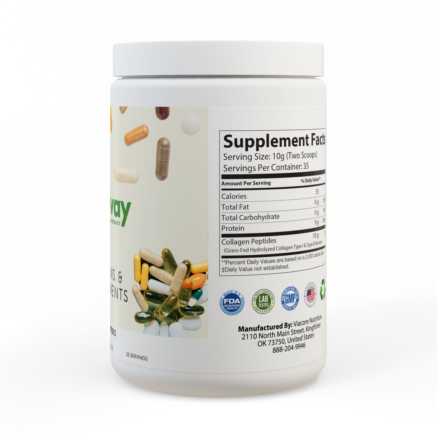 Collagen Peptides Type I & III Supplement (350g, 12.3oz)